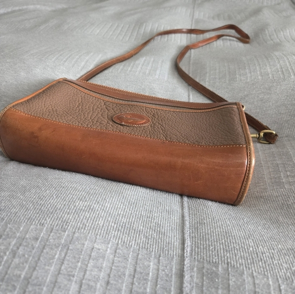 Vintage Dooney & Bourke Crossbody All Weather Leather shoulder bag brown taupe - Picture 3 of 10